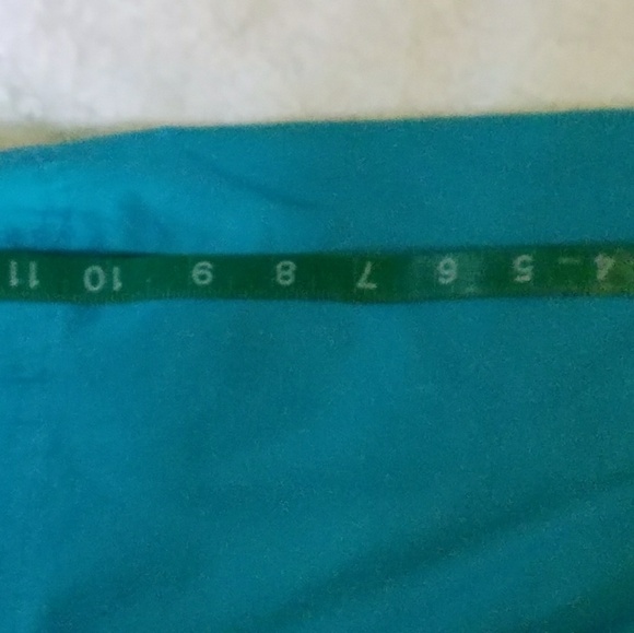 Kim Rogers Bermuda Shorts Size 14 Aqua Bronze Button Detail - Picture 3 of 13